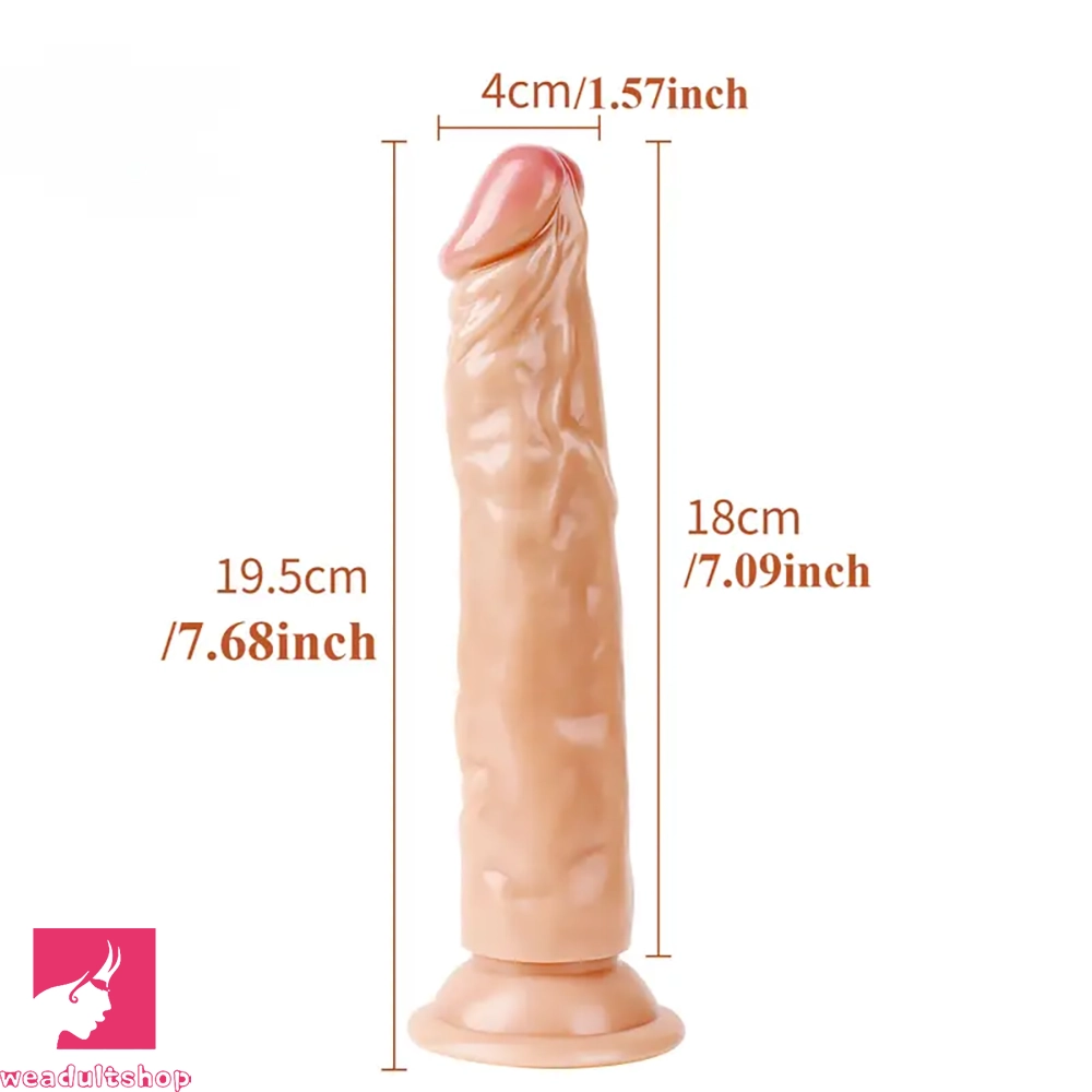 7.68in Realistic Skin Comfortable Washable Dildo With Suction Cup