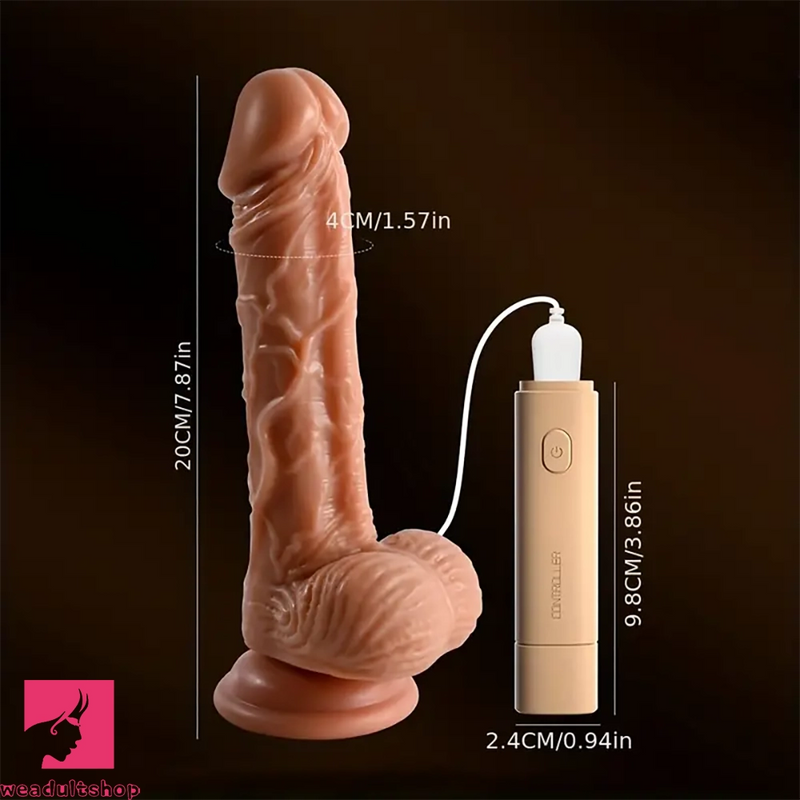 7.87in Real Vibrating Automatic Remote Control Lifelike Penis Dildo