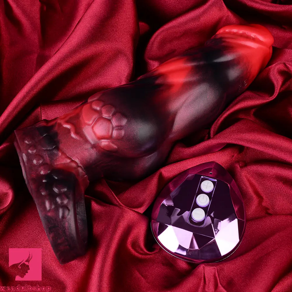 7.17in Silicone Dog Cock Sleeve Knot Vibrating Automatic Hollow Soft Dildo