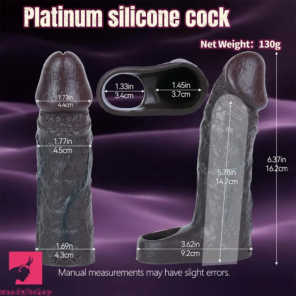 6.37in Skin-Tone Lifelike Skin Silicone Dildo Sleeve 18+ Adult Love Toy