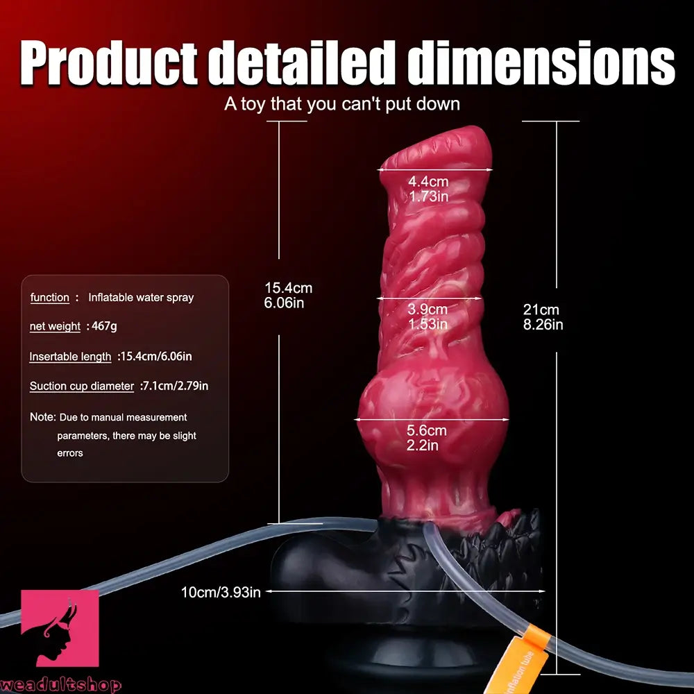 8.26in Horse Knotted Silicone Soft Big Dildo Ejaculating Penis Sex Toy