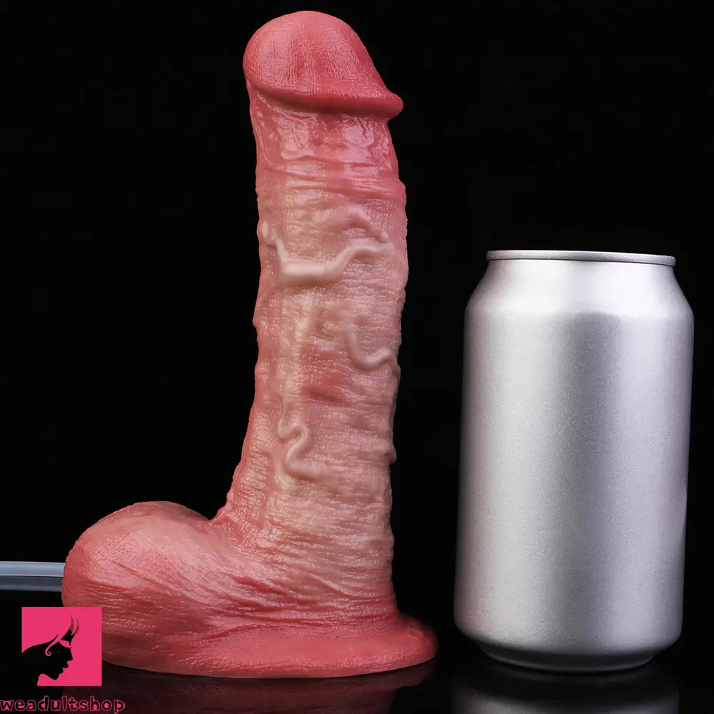 7.2in Liquid Silicone Double Layer Real Cock Cumming Dildo For Ejacluting