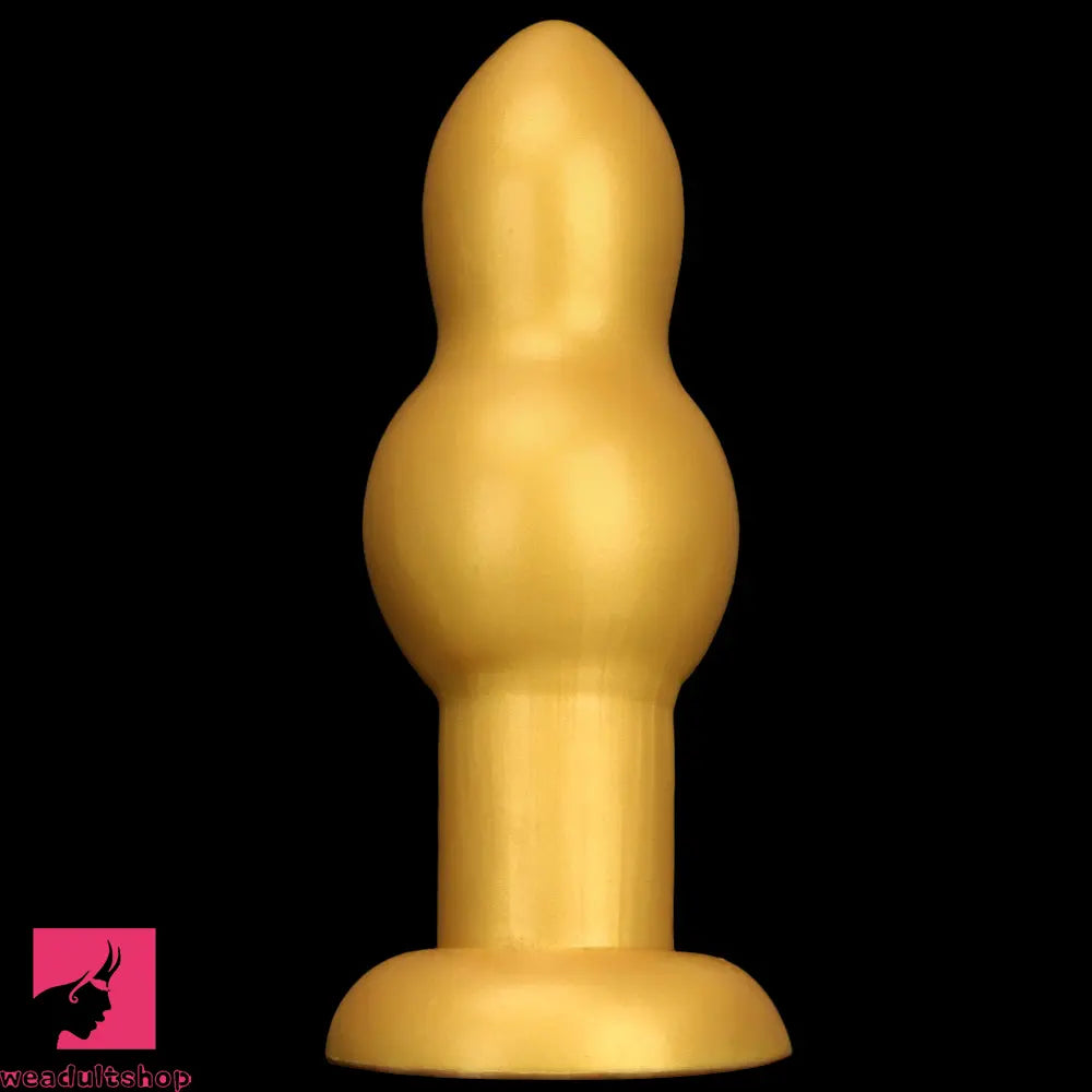 4.53in 5.12in 6.1in 7.48in Silicone Gold Calabash Brothers Alien Anal Dildo