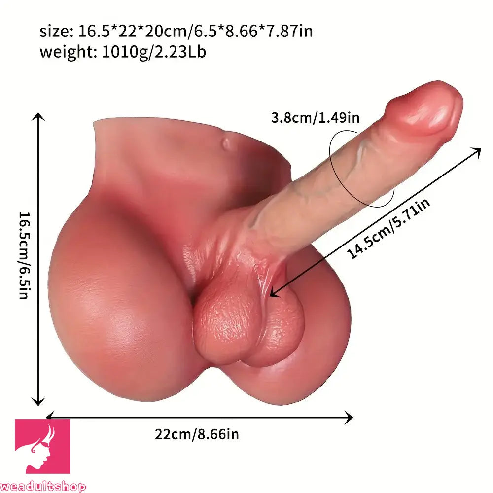5.71in Dildo With Sex Torso Silicone Female Skin Tone Vaginal Stimulator