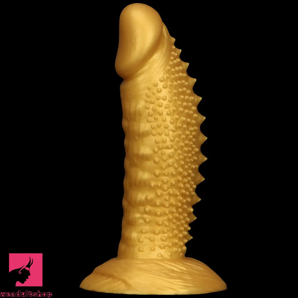 .48in 9.05in 10.62in 12.59in 14.17in Golden Soft Wolf-tooth Spiked Dildo