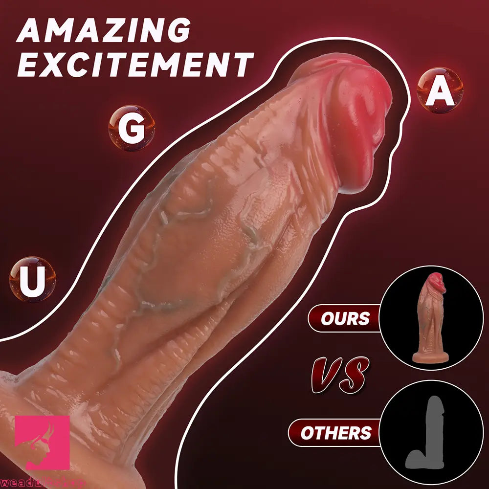 6.69in 8.66in 10.24in 11.42in 12.99in Thick Glans Real Veins Flirting Toy Dildo