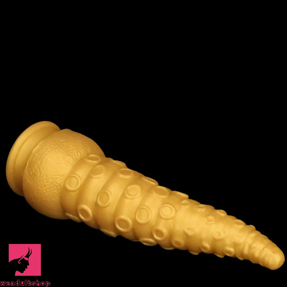6.1in 6.88in 8.26in 8.66in Gold Silicone Multi-size Octopus Thick Sex Dildo