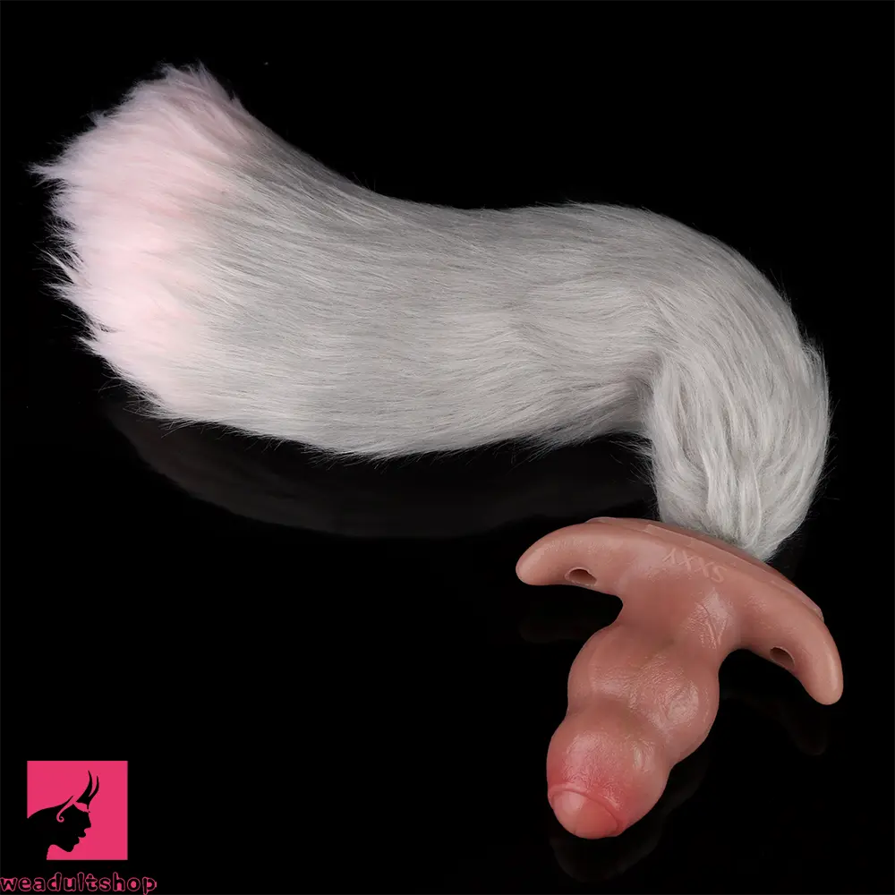 5.24in Male Penis 10 Frequency Vibration Role Play Dildo Cock Tail Butt Plug
