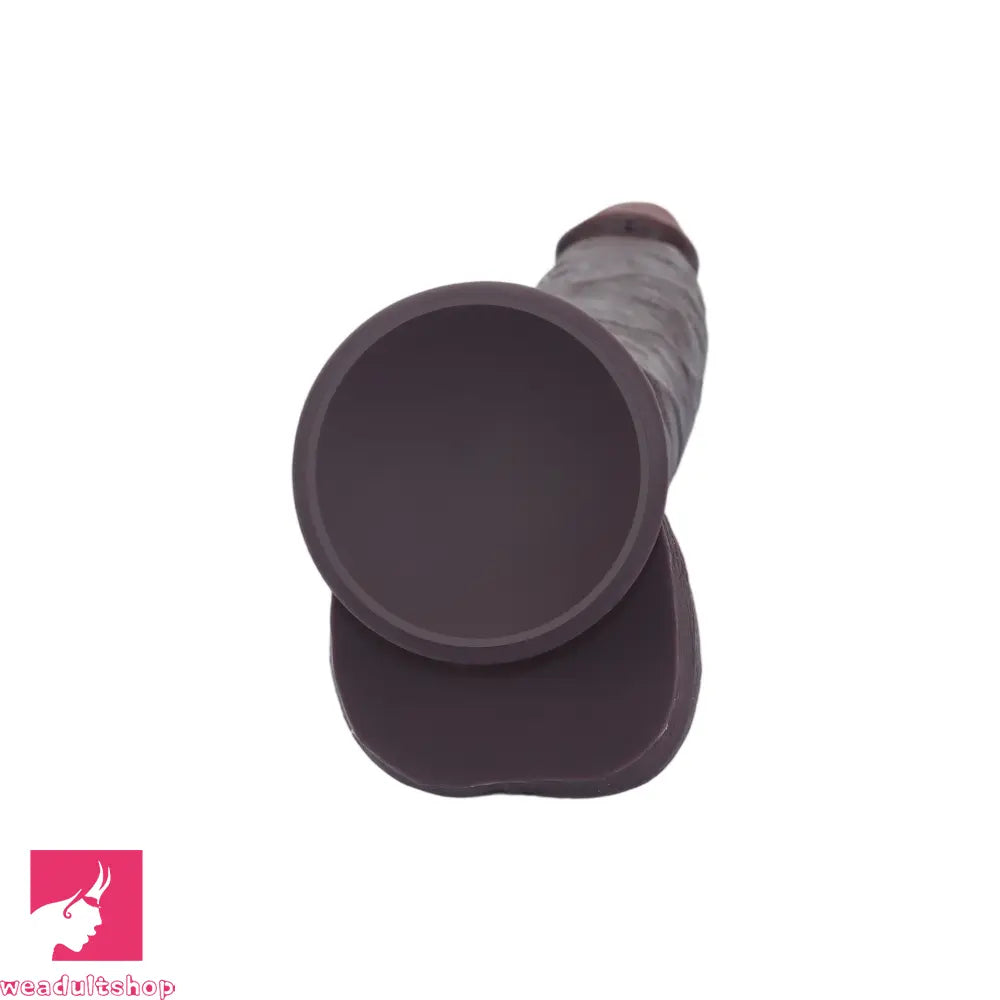 12.59in Fine Texture Real Skin Dual Density Soft Curved Dildo Couple Sex Tool