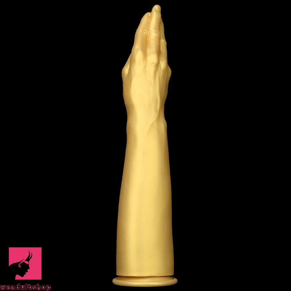 12in 14.17in 16.73in Gold Silicone Fisting Arm Ashes Grade Anal Cock Dildo