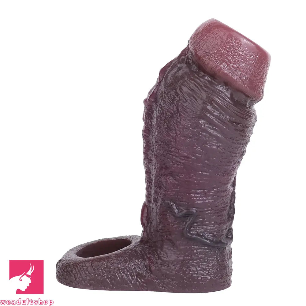 4.09in 4.64in 5.51in Lifelike Cock Soft Silicone Flexible Real Dildo Sleeve