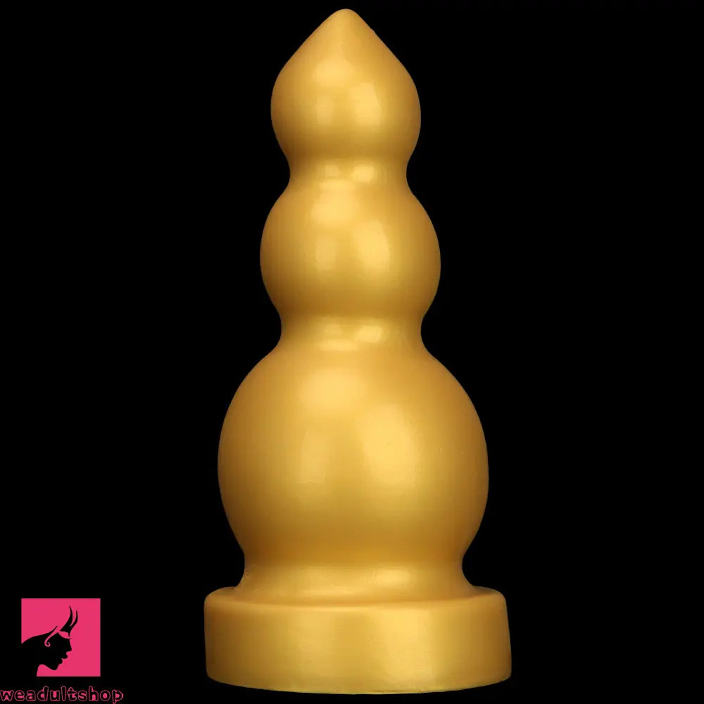 4.13in 5.91in 8.27in 10.63in Golden Soft Gourd-shaped 3-beads Dildo