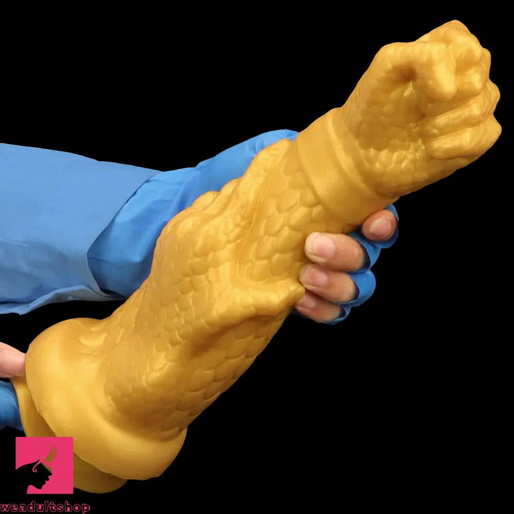 13in Golden Silicone Fist Large Prosthetic Arm Hand Dildo For Fist Hand