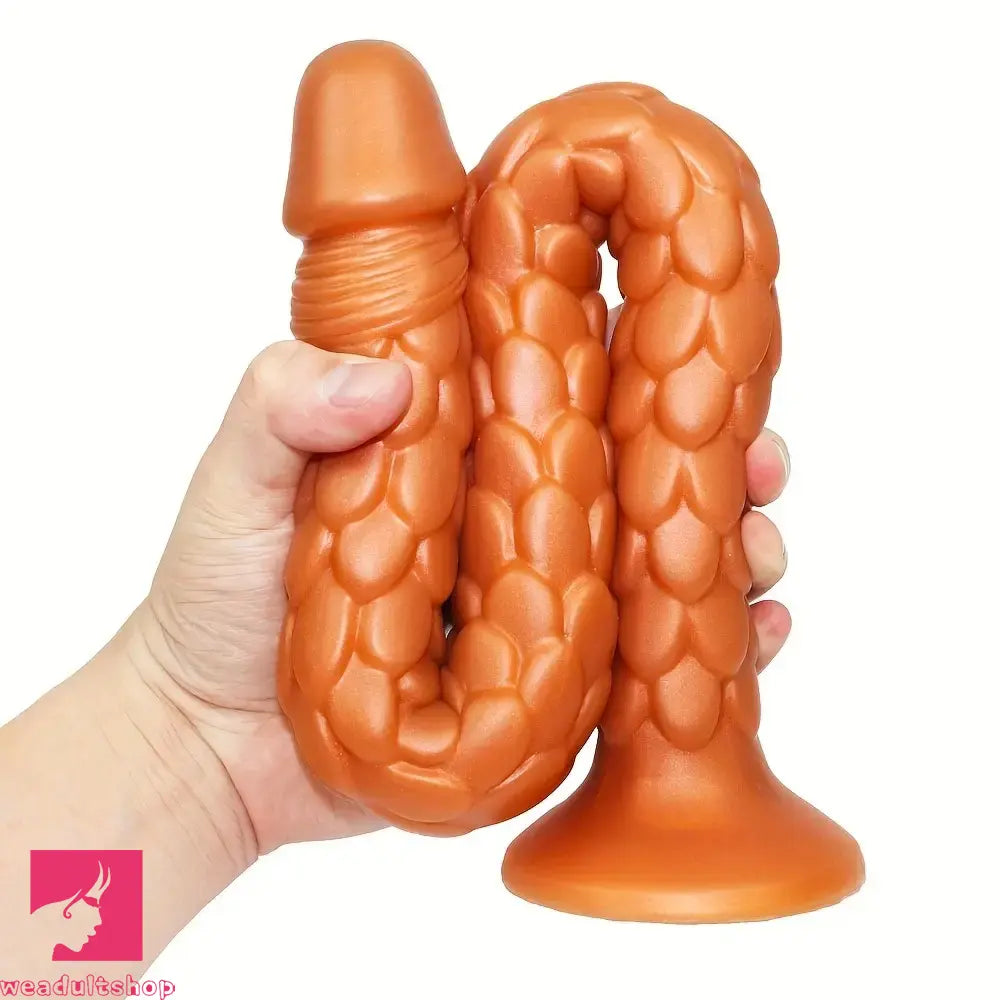 19.69in Dragon Scale Silicone Anal Durable Flexible Dildo For Deep Anus