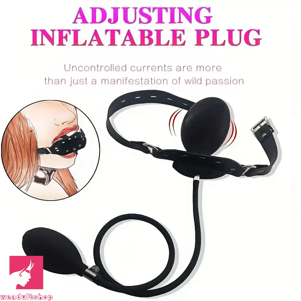 3.35in Silicone Mouth Gag Complete BDSM Sex Toy Inflatable Dildo Mouth Gag