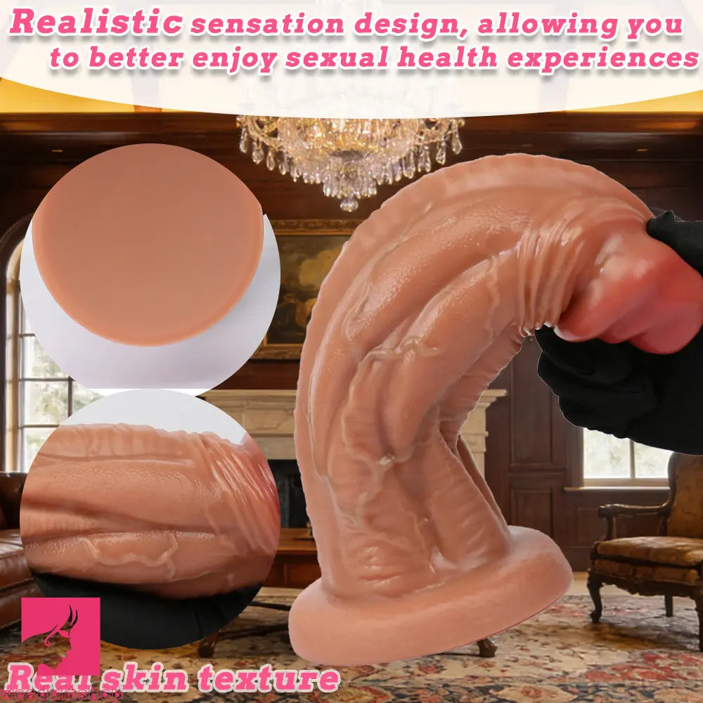 8.66in 10.23in 11.9in Real Feeling Silicone Soft Big Dildo For Handsfree Play