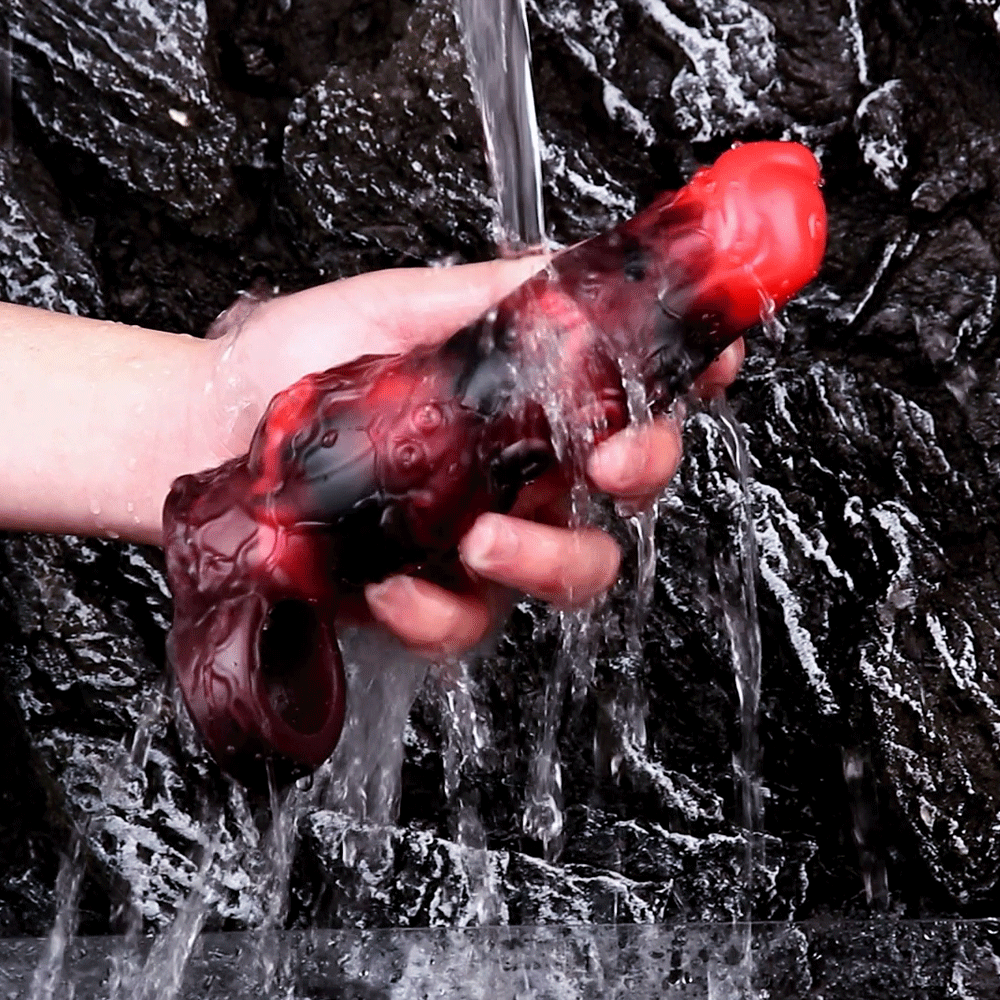 5.98in 7.09in Silicone Tentacle Cock Sleeve Knot Vibrating Hollow Dildo