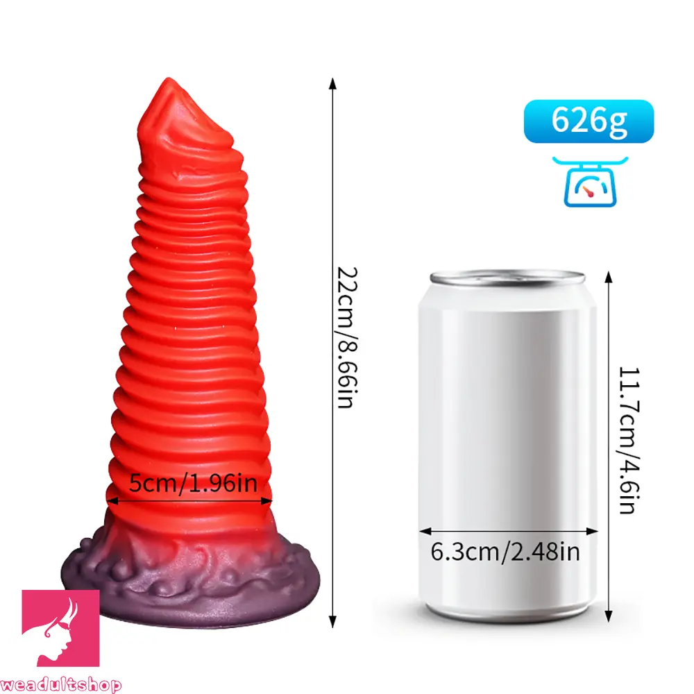 8.66in Fantasy Silicone Soft Big Dildo Female Soft Silicone Anal Odd Dildo