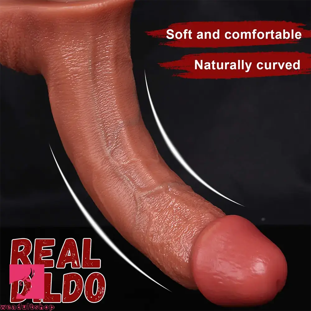 8.46in 9.25in 10.23in 11.22in Real Skin Curved Big Dildo For Prostate Anus