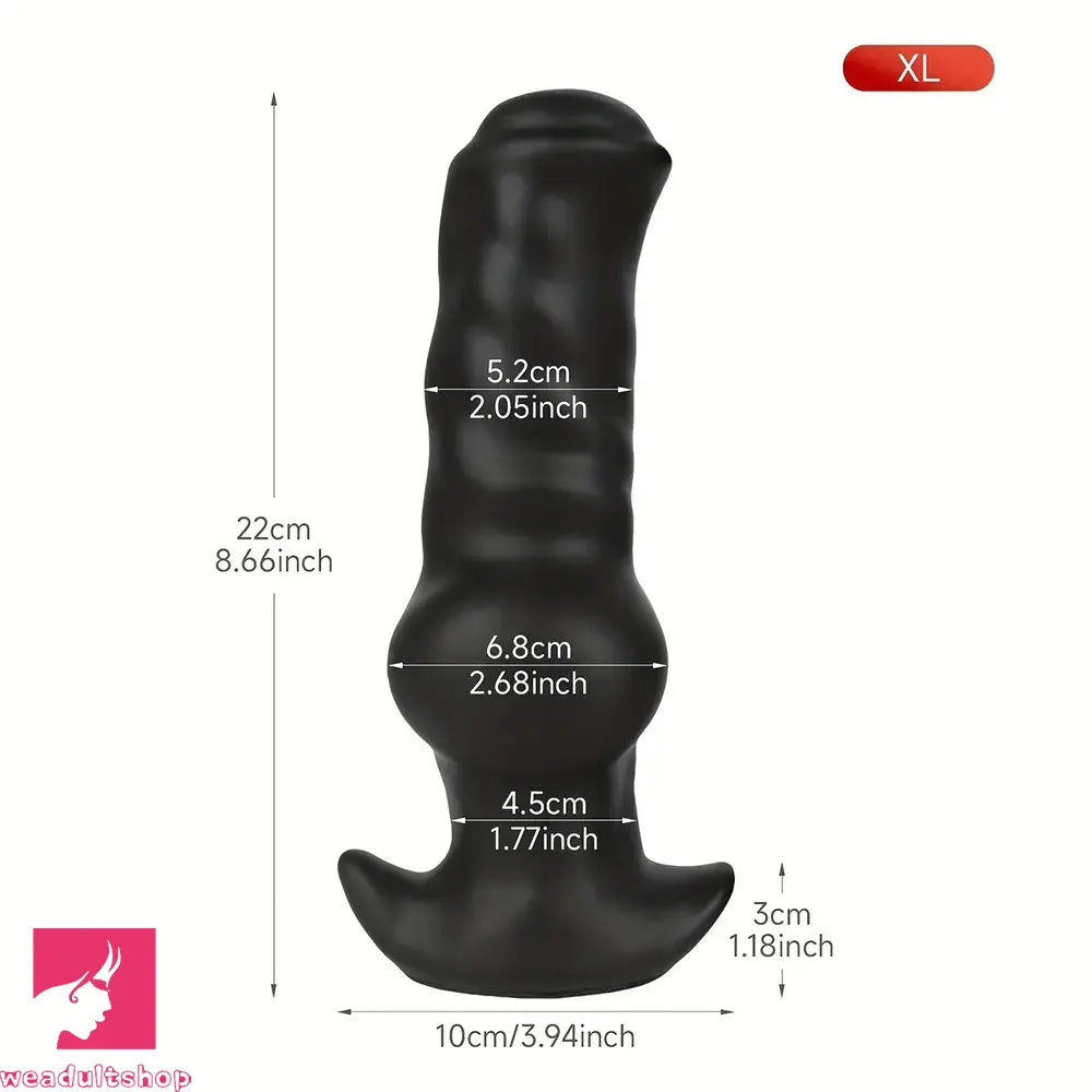 3.94in 7.48in 8.66in Soft & Flexible Silicone Anal Dildo Secure Knot Cock Toy