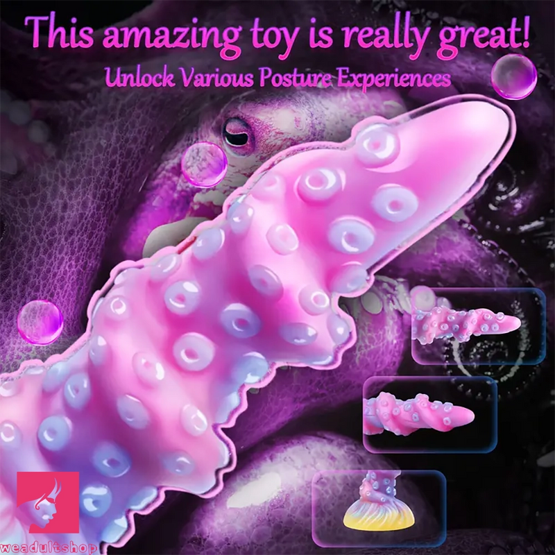 8.26in Tentacle Adult Fantasy Dildo Glowing Octopus Silicone Odd Dildo