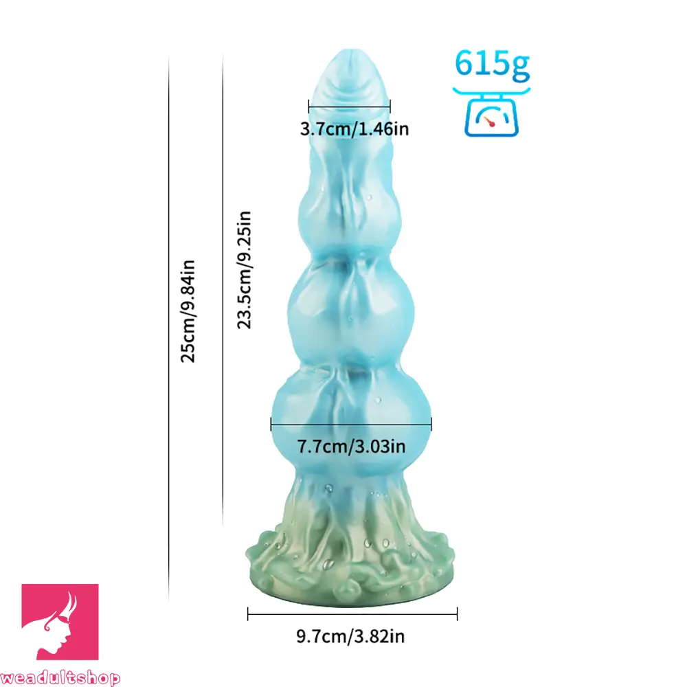 9.84in Knot Design Silicone Soft Big Silicone Large Fat Suction Cup Dildo