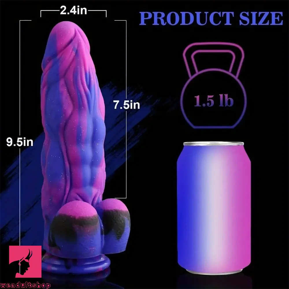 9.5in Fantasy Realistic Thick Gspot Soft Silicone Anal Dildo Adult Cock Toy