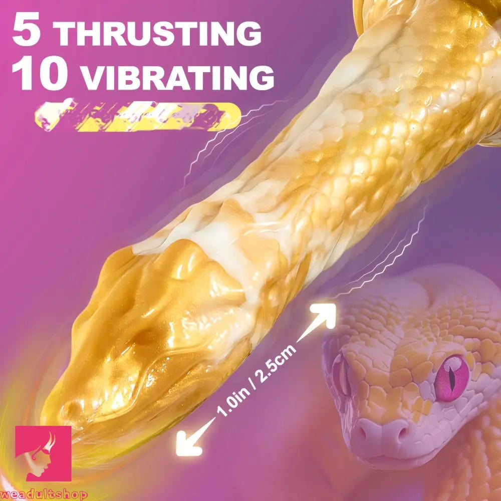 9.25in Big Thrusting Vibrating Fantasy Snake Realistic Thick G Spot Dildo