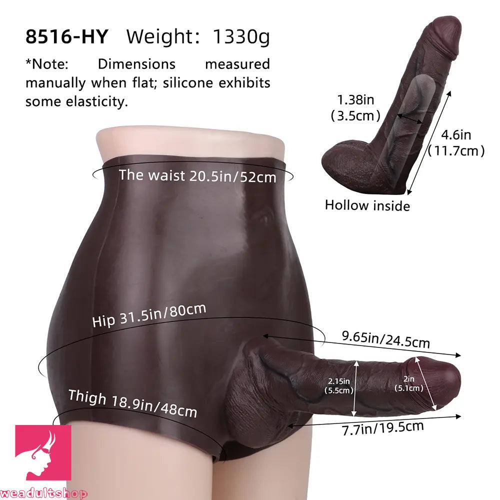 9.65in Ergonomic Design Hollow Strap on Dildo Panty For Entertainment