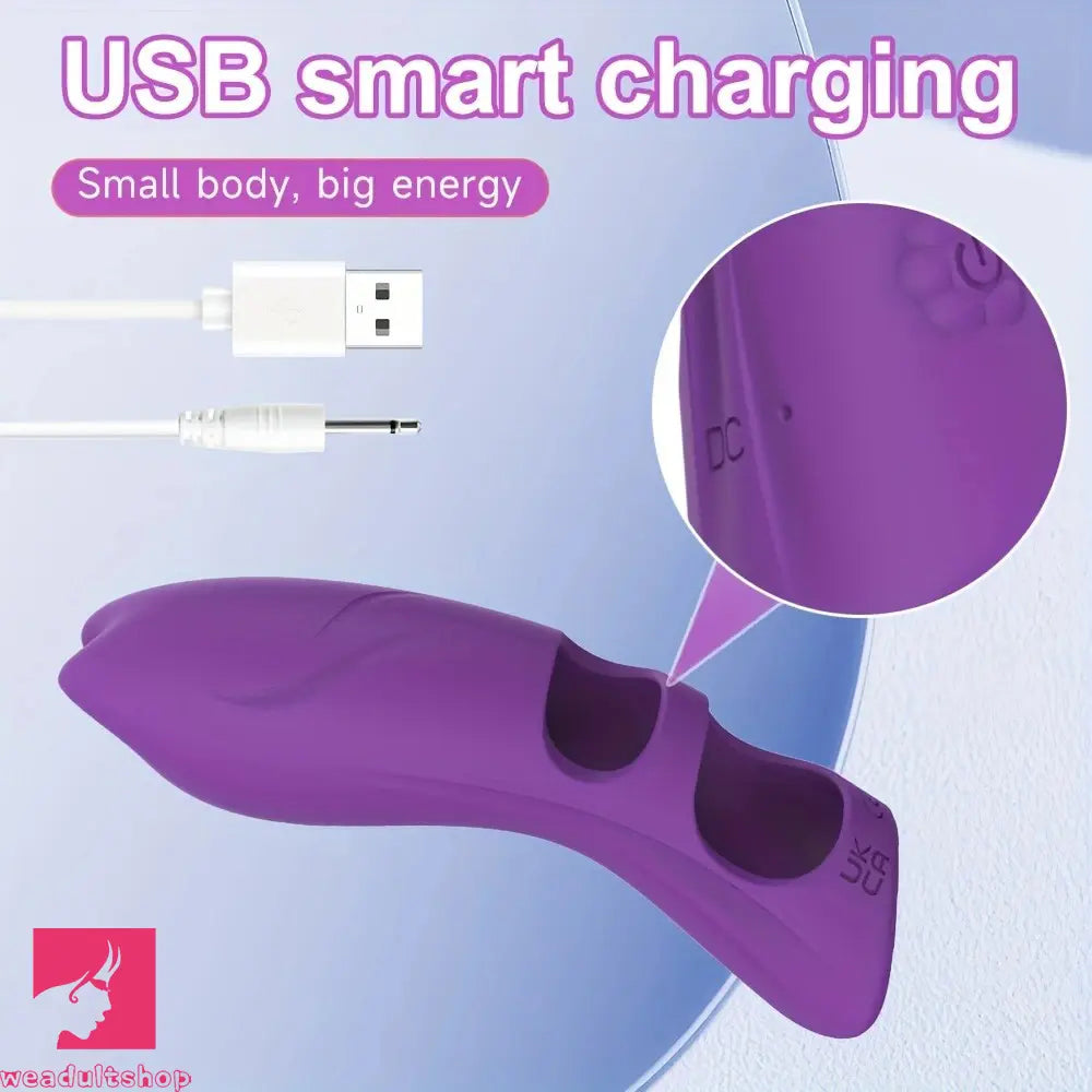 4.45in 10-Mode Vibrating Finger Dildo Portable Discreet Sex Toy For Clit