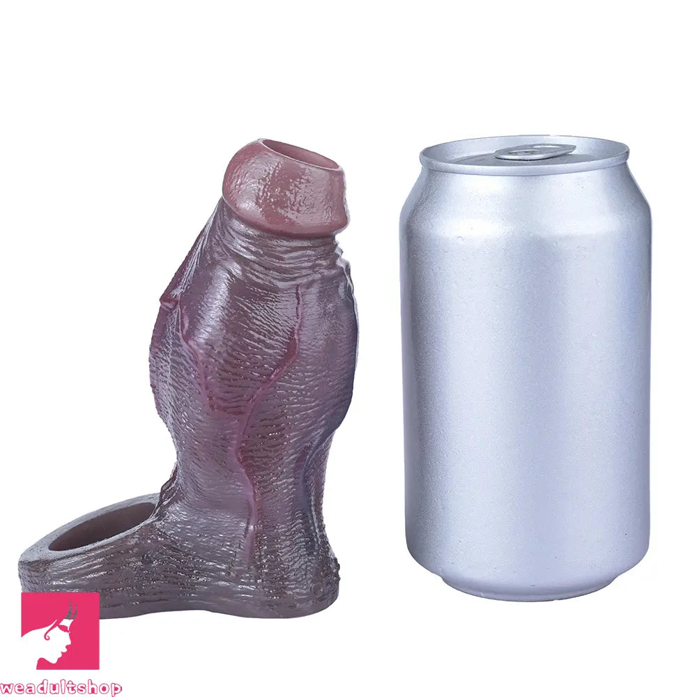 4.8in Platinum Silicone Real Lifelike Skin Dildo Sleeve Soft Male Cock Sleeve