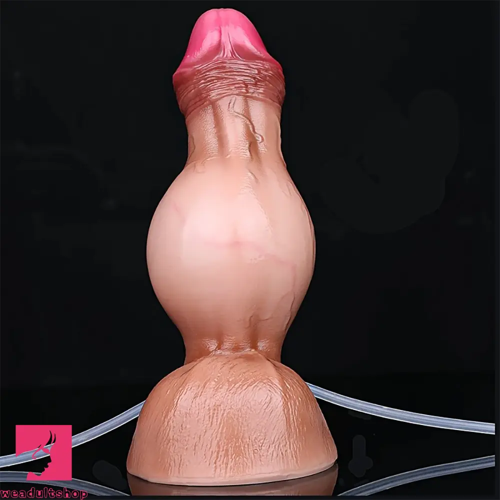 7.59in Skin-Friendly Liquid Silicone Inflatable Spraying Body-Safe Dildo