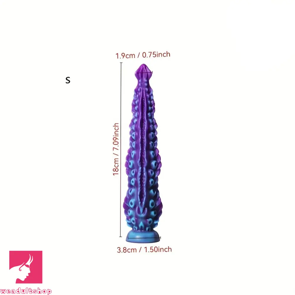 7.09in 9.06in Alien Octopus Tentacle Silicone Fantasy Reusable Odd Dildo