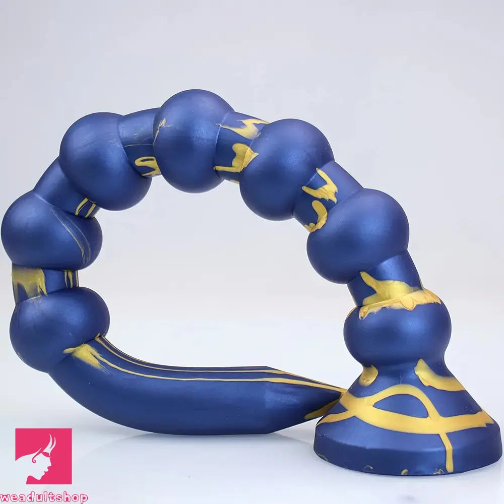 23.22in Long Soft Silicone Adult Toy Huge Dildo With Anal Beads For Clit