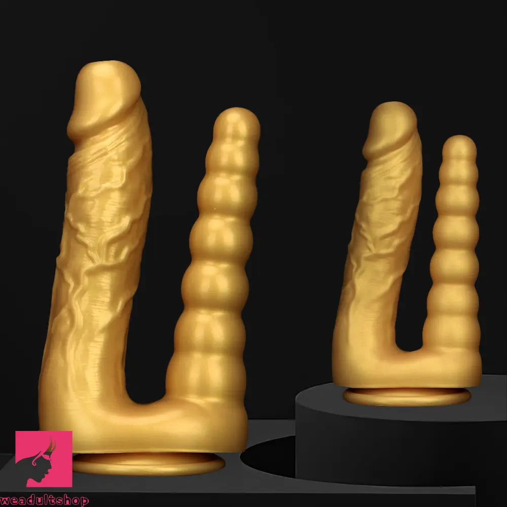 7.87in 10.43in Large Silicone Double-ended Dildo Soft Clit Masturbator