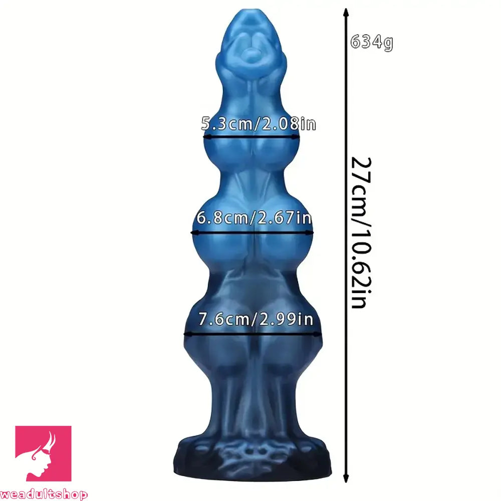 7.48in 8.85in 10.62in Fantasy Monster Knotted Silicone Soft Huge Dildo
