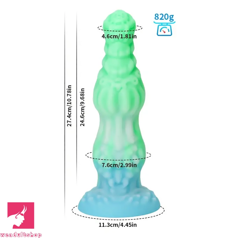 8.34in 9.6in 10.78in Melange Silicone Monster Dildo Big Luminous Clit Dildo