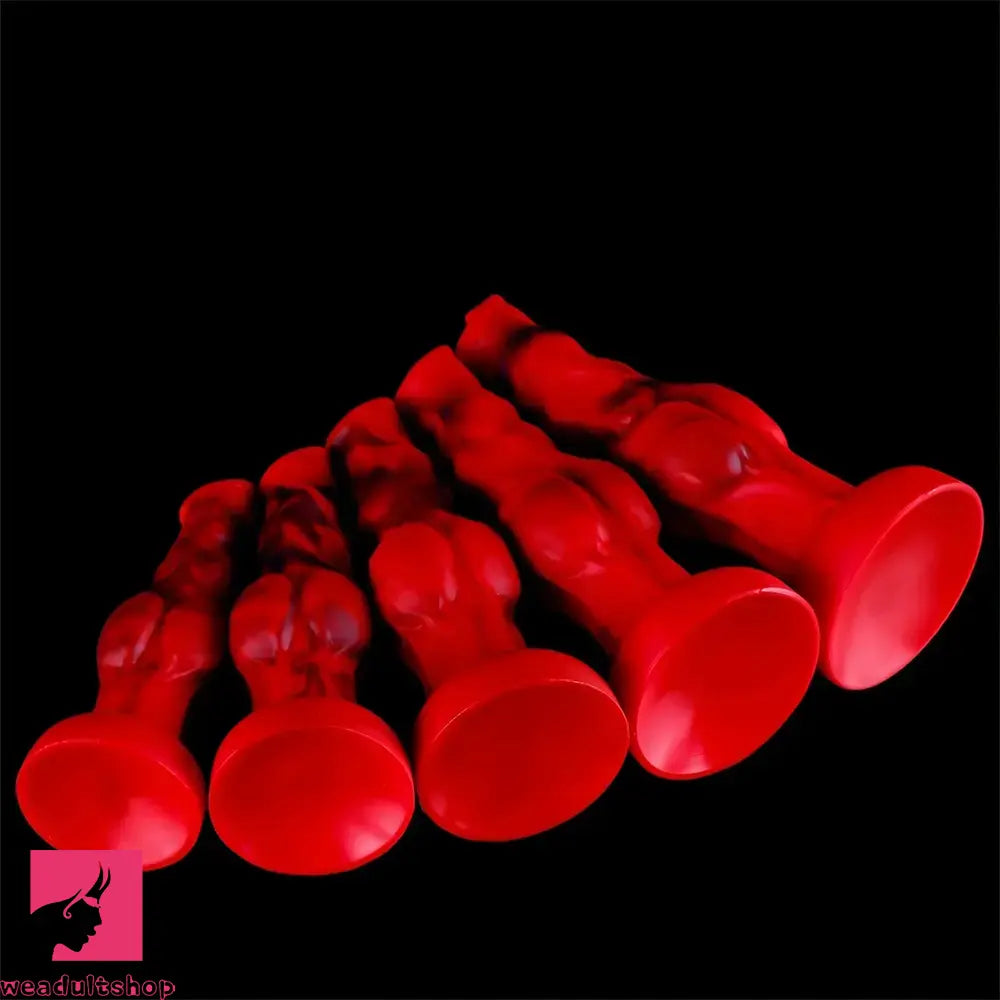 6.65in 7.63in 8.3in 9.25in 10.03in Red Black Odd Monster Dog Knot Dildo