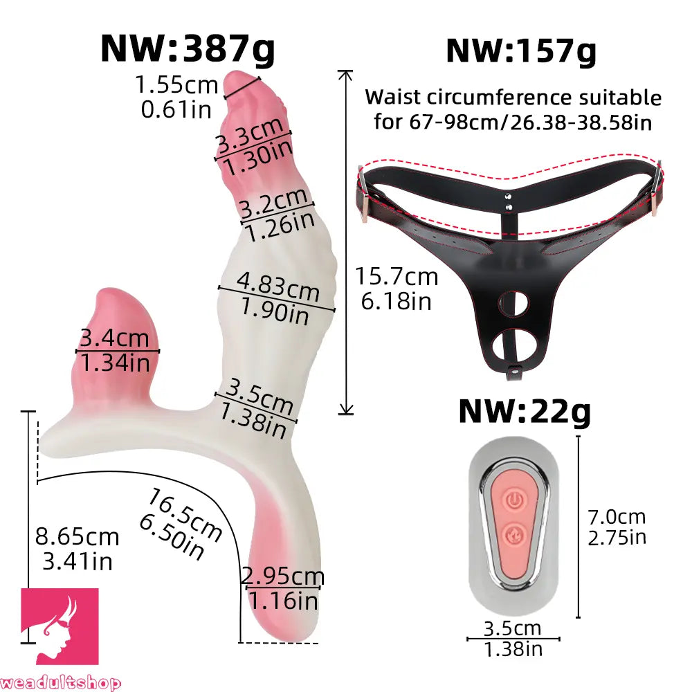 6.18in Wearable Strap on Vibrating Soft Liquid Silicone Dildo Clit Dildo