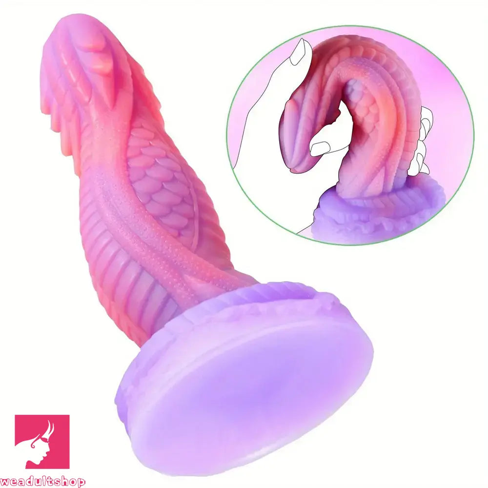 8.07in Dragon Monster Silicone Soft Dildo For Women Men Couple Strap on
