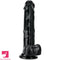 7.87in Black Skin Feeling Dildo Woman Man Suction Cup Anus Expander