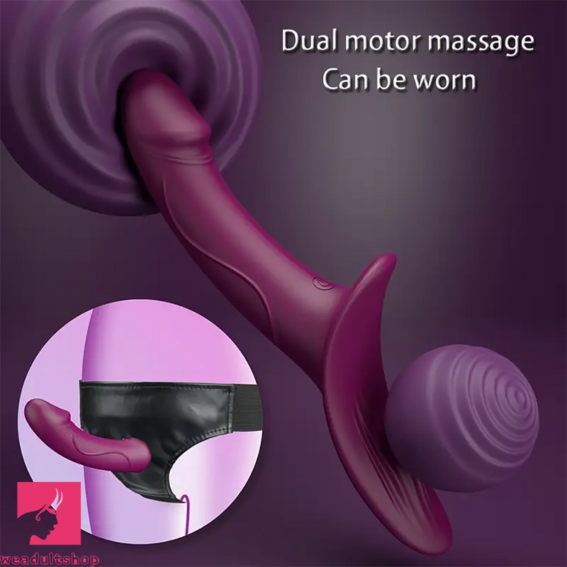 9.84in Dual motor Double-Ended G Spot Automatic Silicone Strap on Dildo