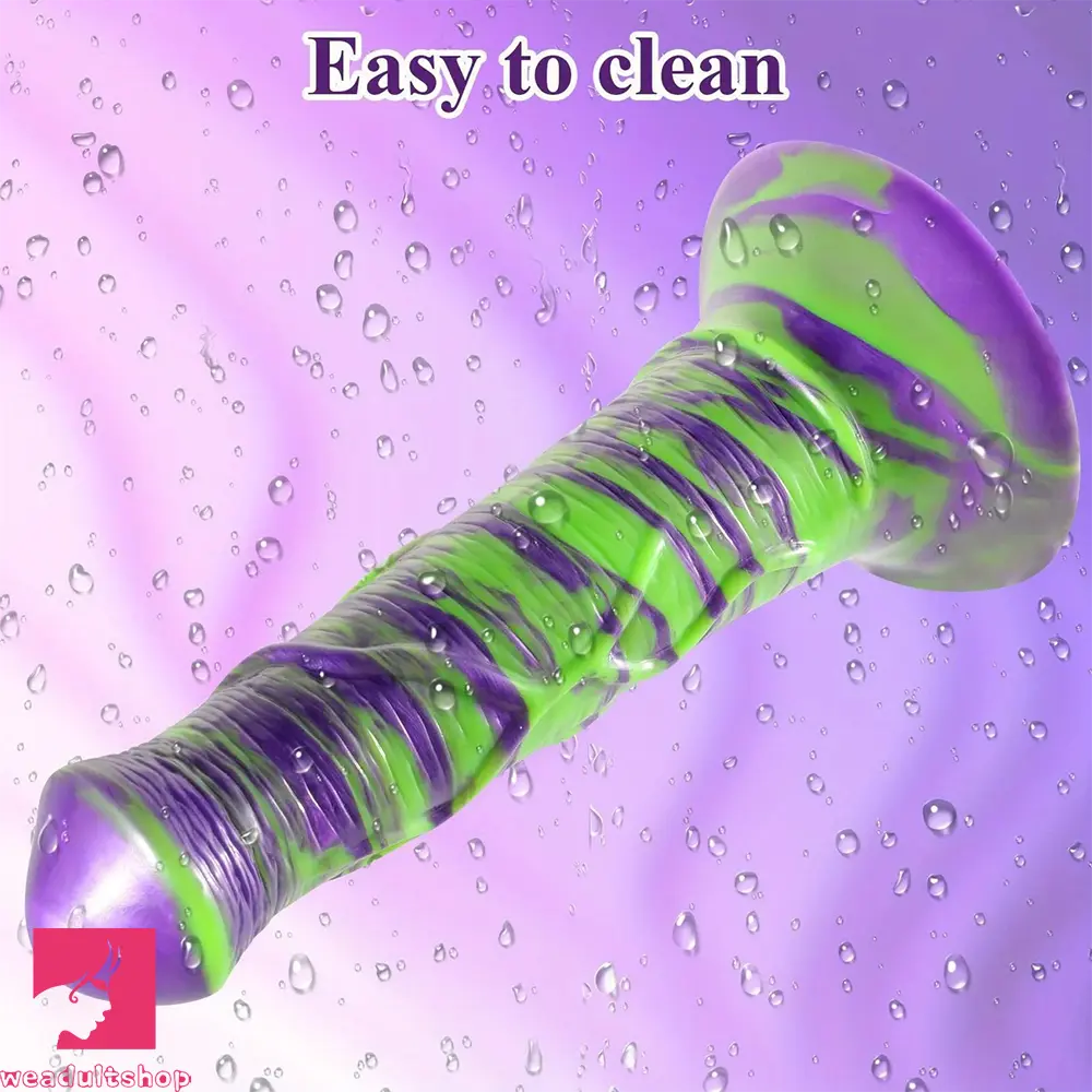 7.87in Realistic Horse Mixed Color Silicone Soft Dildo with Mushroom Head