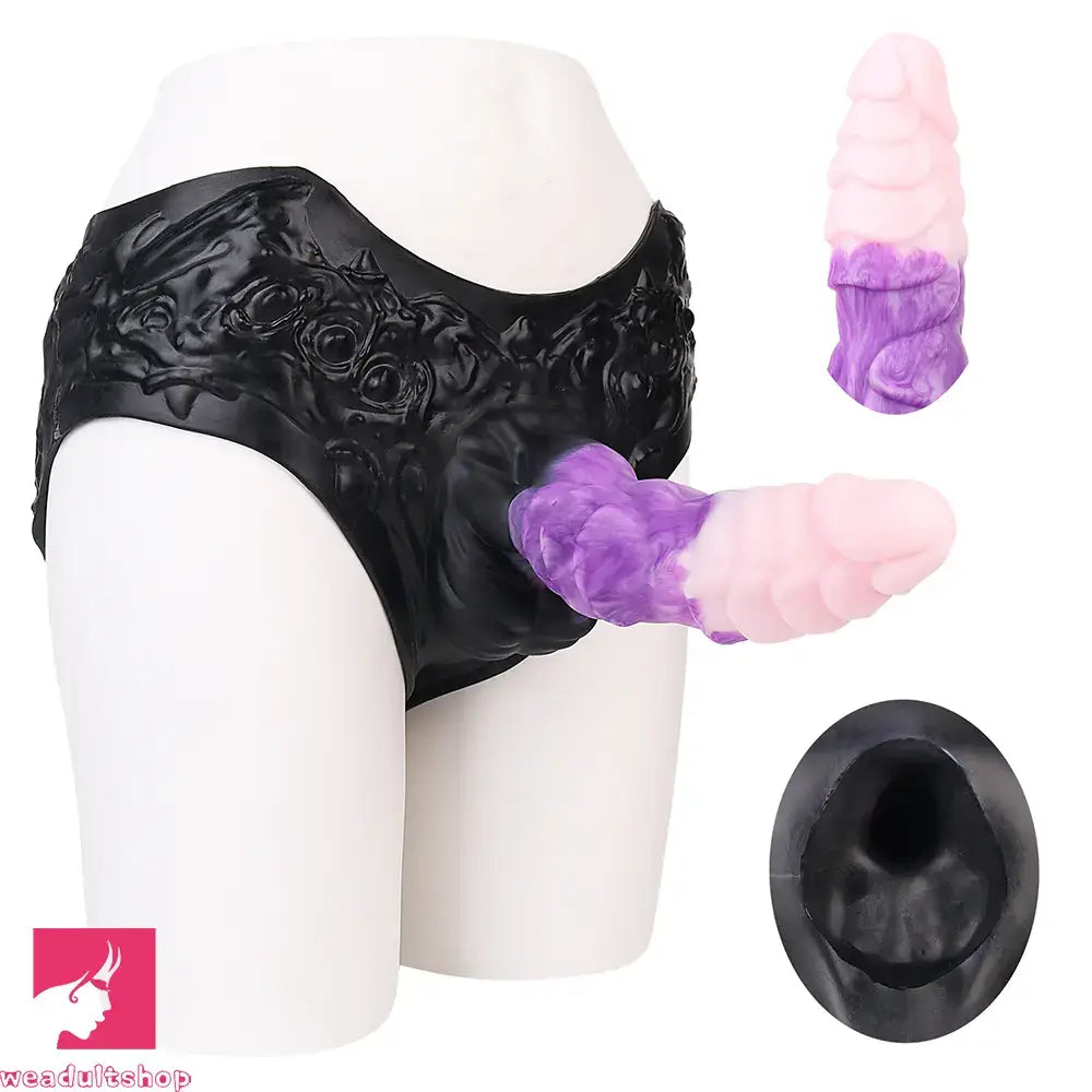 9.37in Silicone Strap-on Wearable Dildo Panty Hollow Monster Alien Dildo