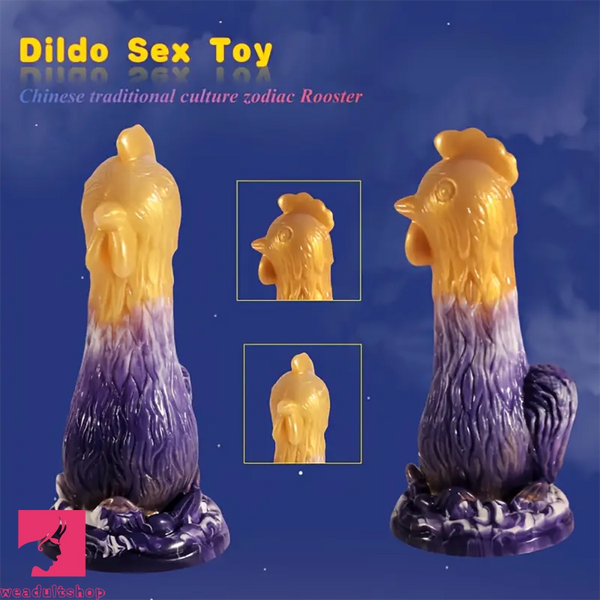 7.87in Exotic Thick Rooster Chicken Silicone Dildo Penis Couple Gift Sex Toy