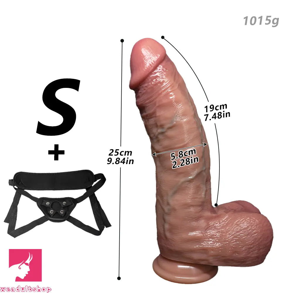 9.84in 11.02in 11.81in Strap on Soft Realistic Big Toy Dildo Easy to Clean