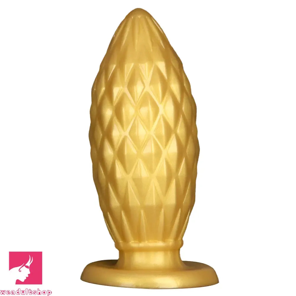 7.48in Gold Silicone Soft Butt Plug Dildo For Men And Women Sexual Cock