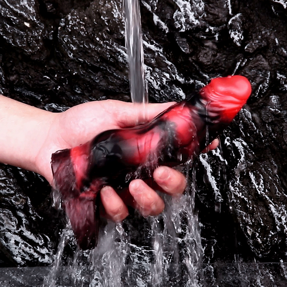 7.09in Silicone Cock Sleeve Knot Dildo Vibrating Hollow Cock Ring Penis Toy