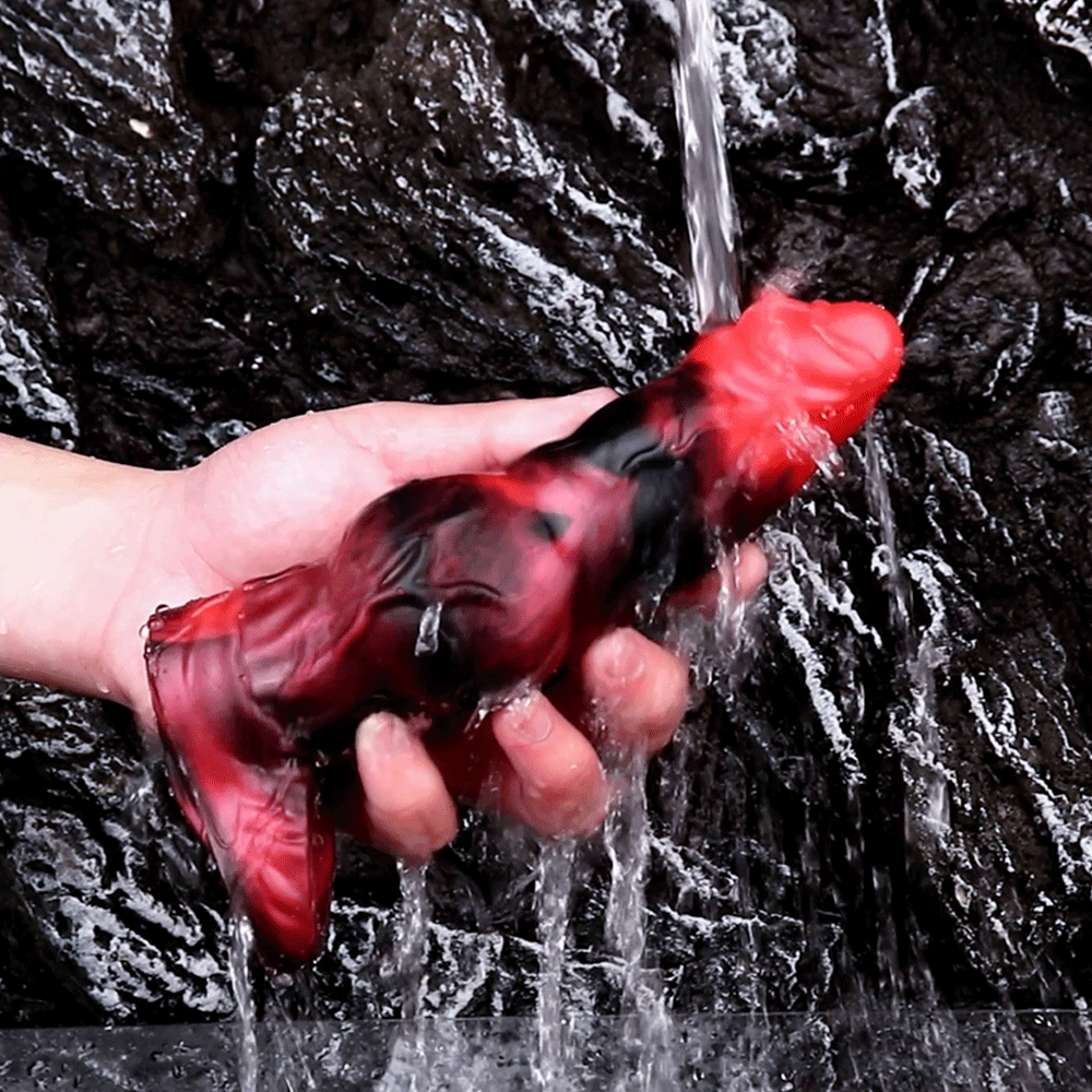 7.17in Silicone Animal Sleeve Knot Vibrating Hollow Dildo With Cock Ring