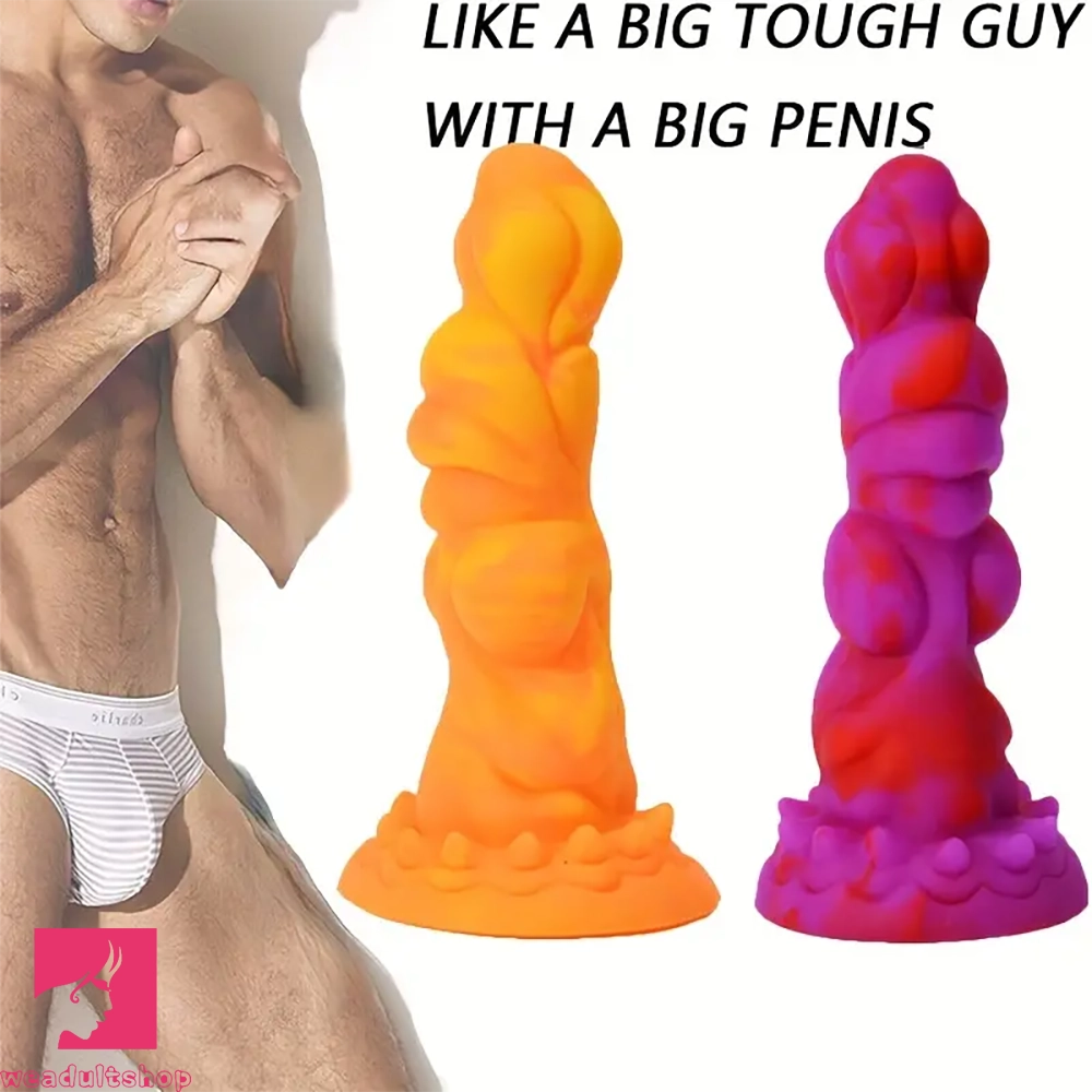 7.28in Monster Design Silicone Anal Dildo Irregular Shape Adult Skin Toy